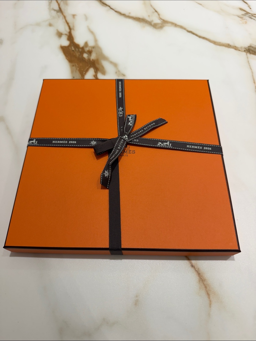 Hermes Box with  Ribbon 9.5x9.5x1